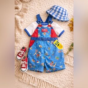 Vintage OshKosh B’gosh Teddy Bear Shortalls NWT Made USA